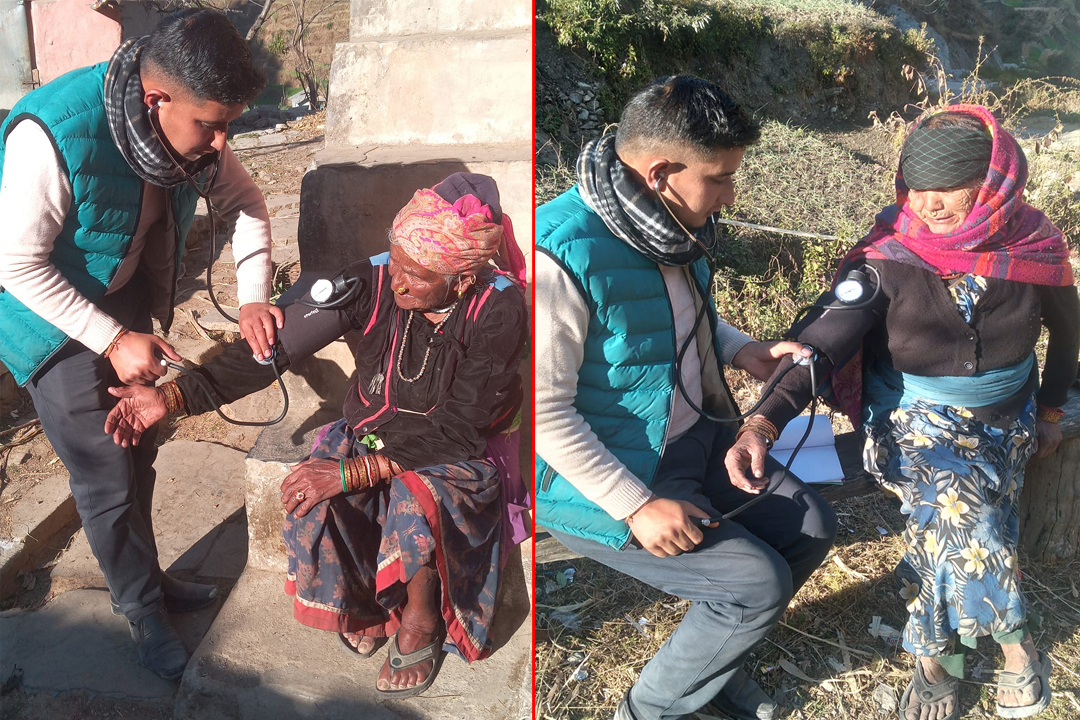 सुर्नयाले दीर्घरोगीहरुको तथ्यांक संकलन गर्दै,जेष्ठ नागरिकको घरमै स्वास्थ्य परीक्षण  